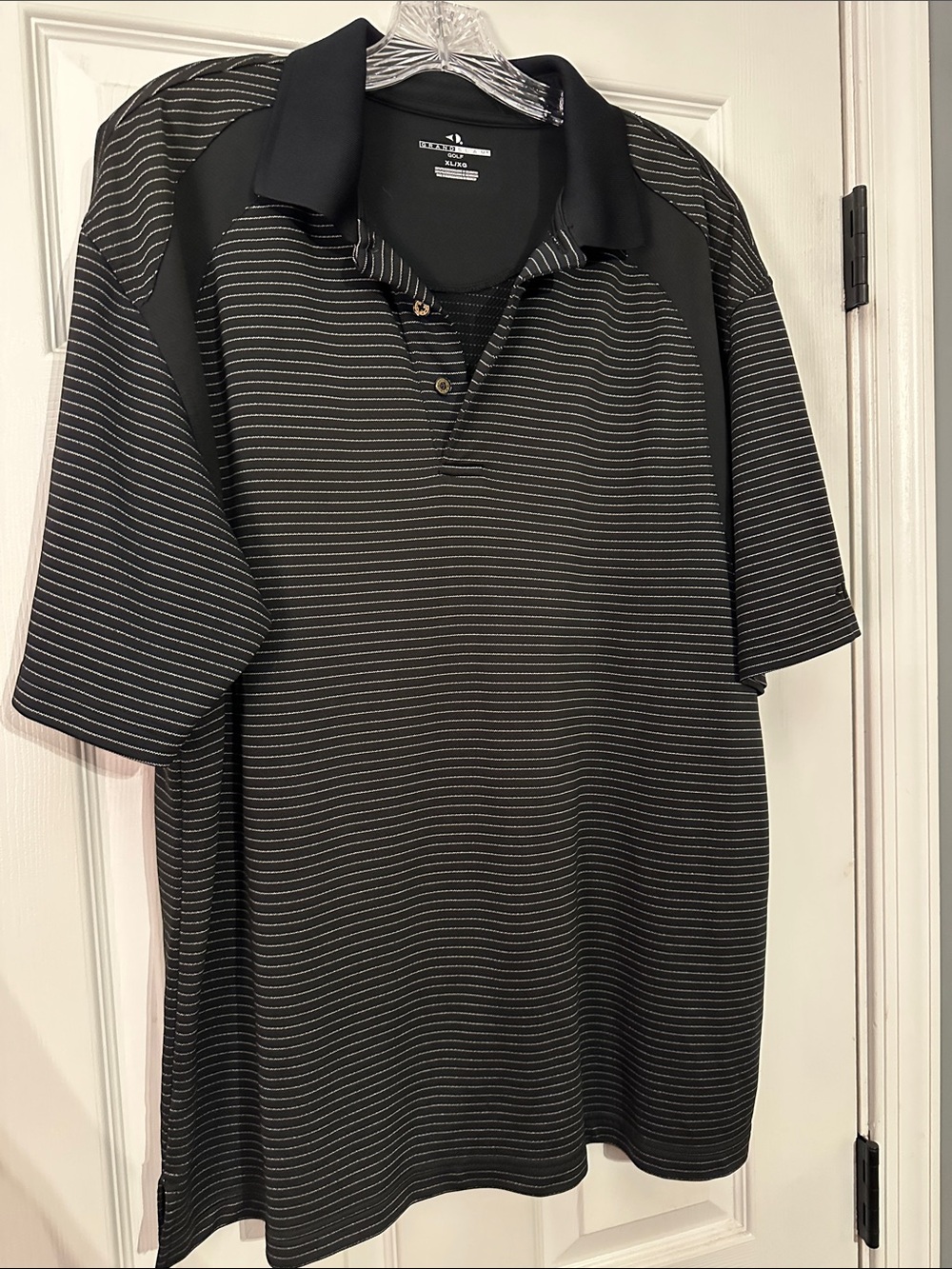Grand Slam Black and Gray Striped Polo